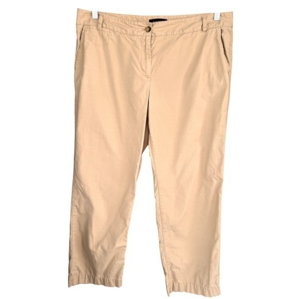 A3 Talbots Boyfriend Crop‎ Pants Womens 16 Khaki Casual Everyday